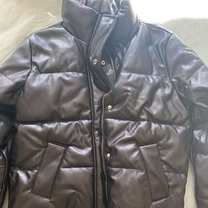Hollister faux leather puffer jacket.